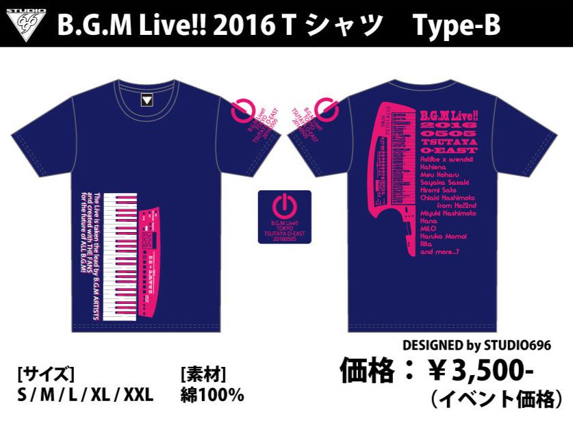 B.G.M Live!! 2016 Tシャツ　Type-B